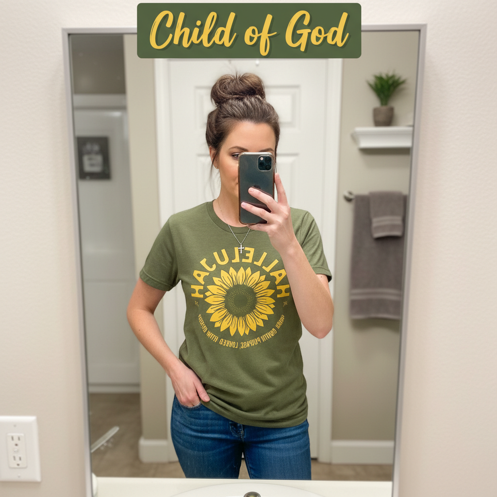 Hallelujah Sunflower T-Shirt_mirror_selfie