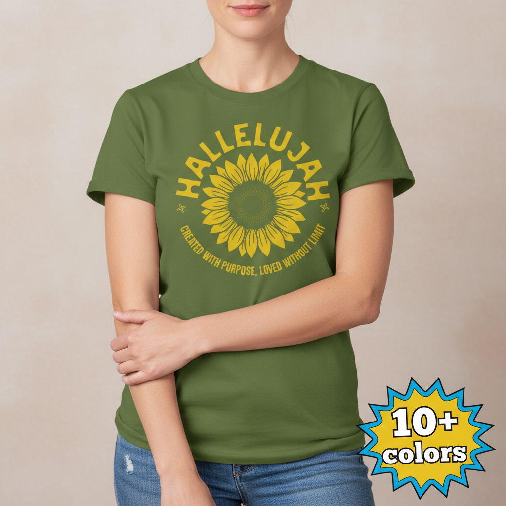 Hallelujah Sunflower T-Shirt_badge