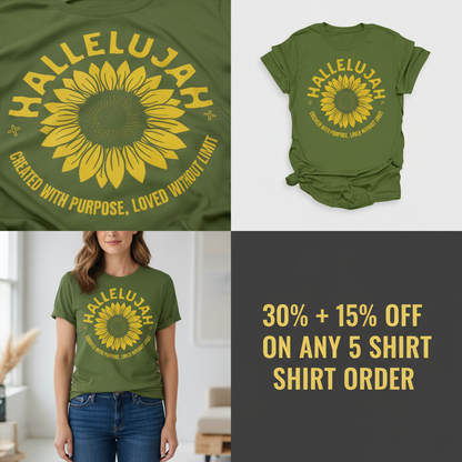 Hallelujah Sunflower T-Shirt_4_panel