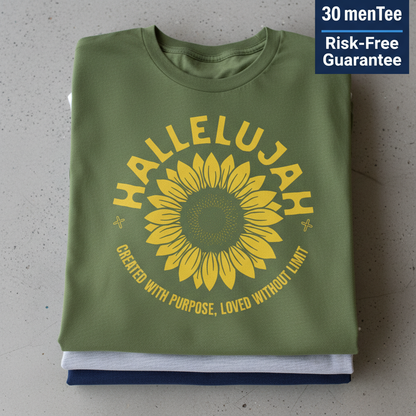 Hallelujah Sunflower T-Shirt_stacked_flatlay