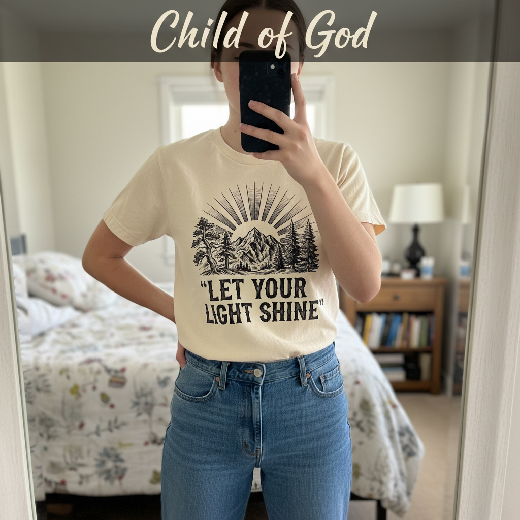 Let Your Light Shine T-Shirt_mirror_selfie