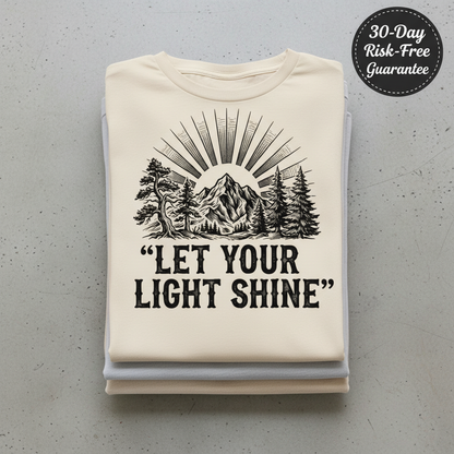 Let Your Light Shine T-Shirt_stacked_flatlay