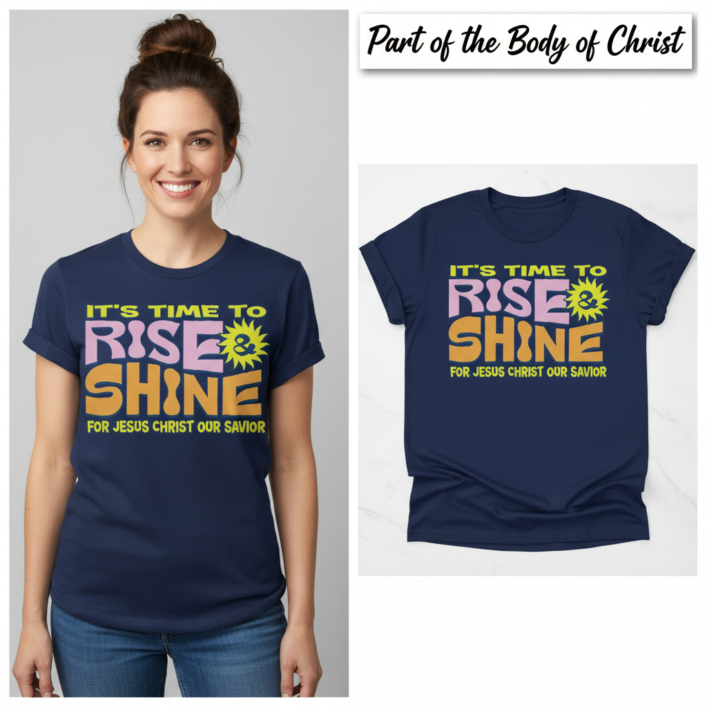 Rise and Shine for Jesus T-Shirt_model_flat