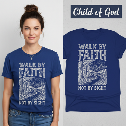 Walk by Faith T-Shirt_model_flat