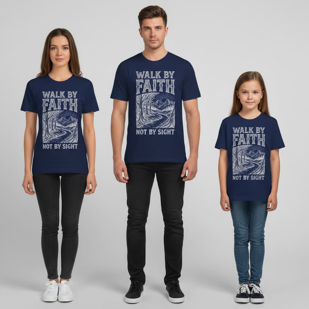 Walk by Faith T-Shirt_triple_model