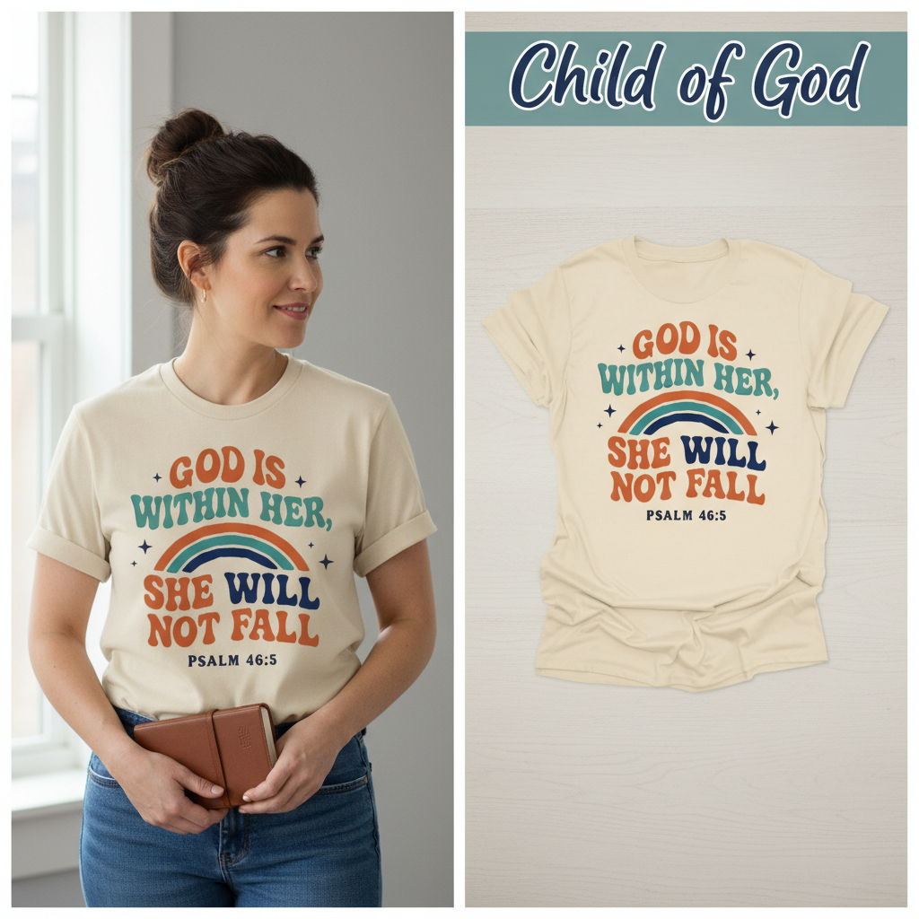 She Will Not Fall T-Shirt_model_flat