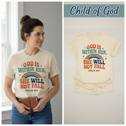 She Will Not Fall T-Shirt_model_flat