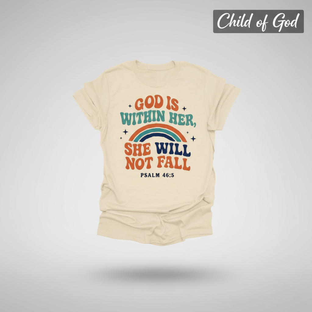 She Will Not Fall T-Shirt_3d_float
