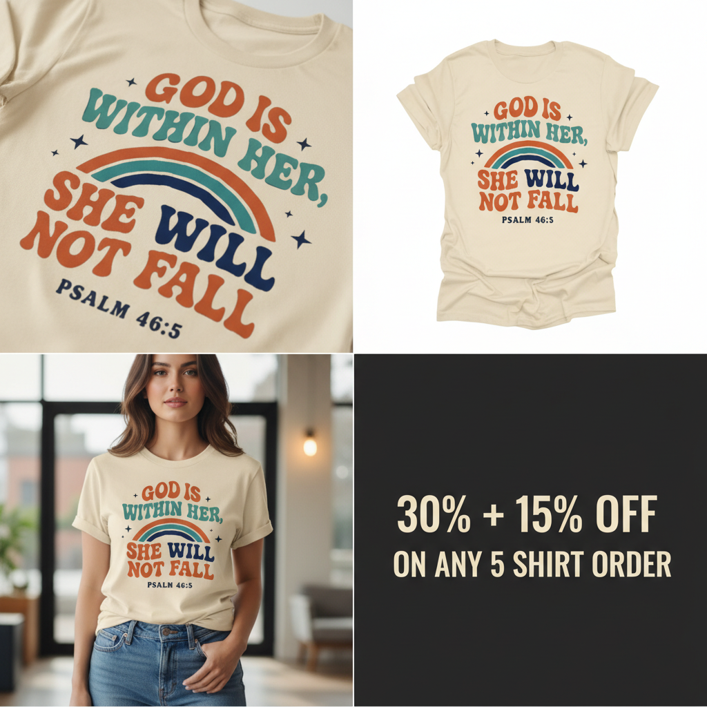 She Will Not Fall T-Shirt_4_panel