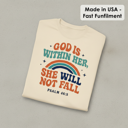 She Will Not Fall T-Shirt_fold_tilt