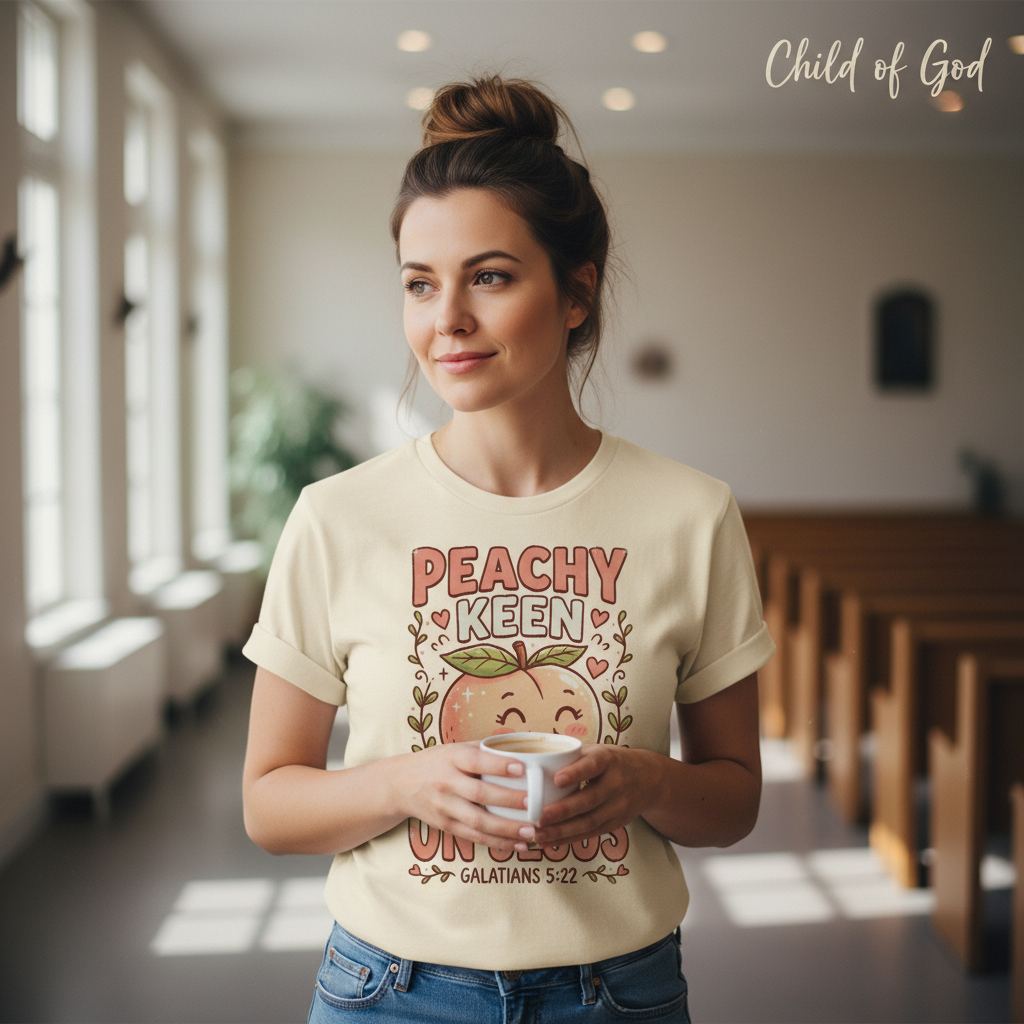 Peachy Keen On Jesus T-Shirt__lifestyle