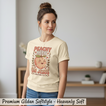 Peachy Keen On Jesus T-Shirt__space