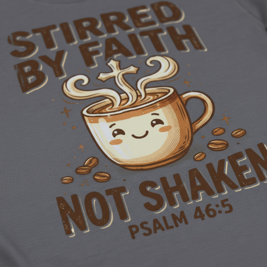 Stirred by Faith Not Shaken T-Shirt__detail
