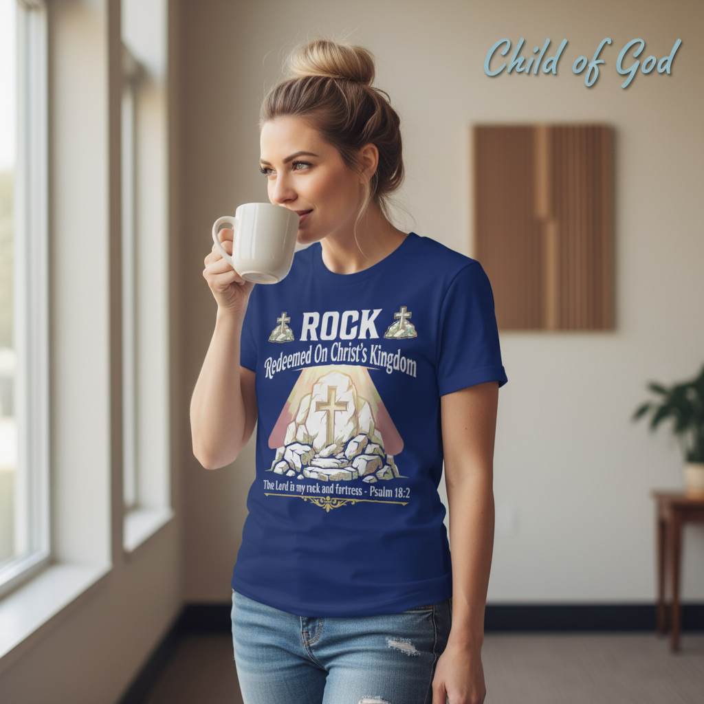 Christ the Rock Fortress T-Shirt__lifestyle