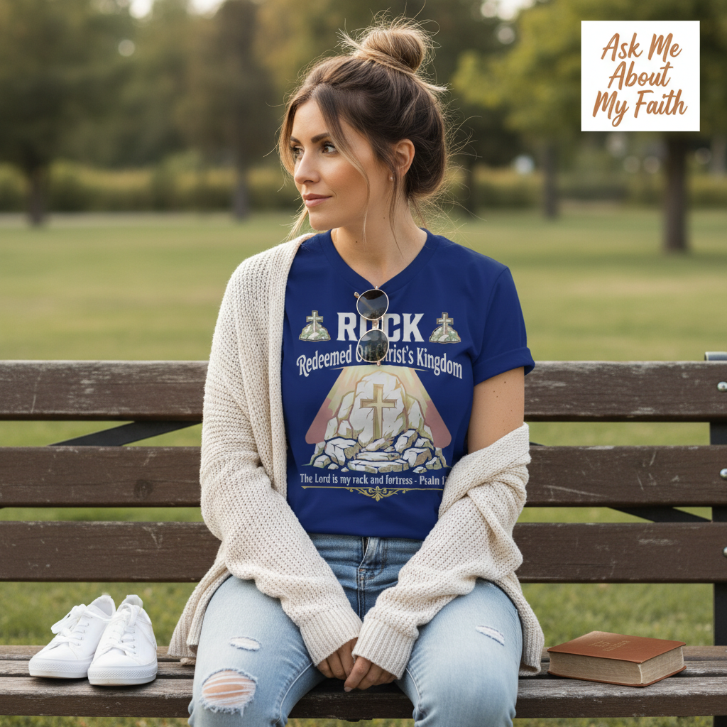 Christ the Rock Fortress T-Shirt__pair