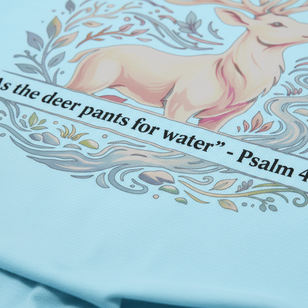 Psalm 42 Deer T-Shirt__detail