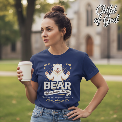 Believe, Endure, And Rise Bear T-Shirt__lifestyle