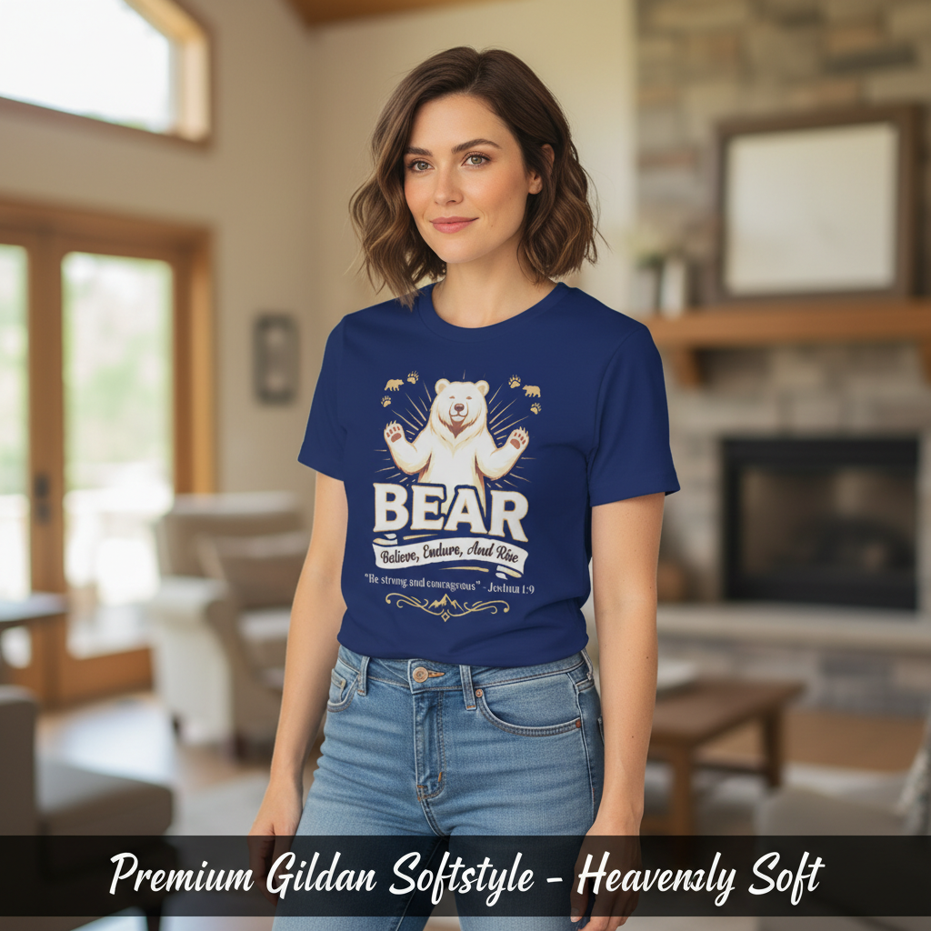Believe, Endure, And Rise Bear T-Shirt__space