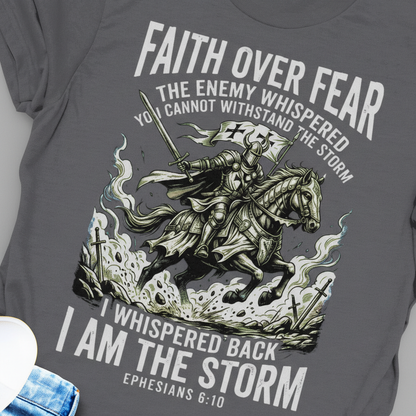 Faith Over Fear Warrior T-Shirt__detail
