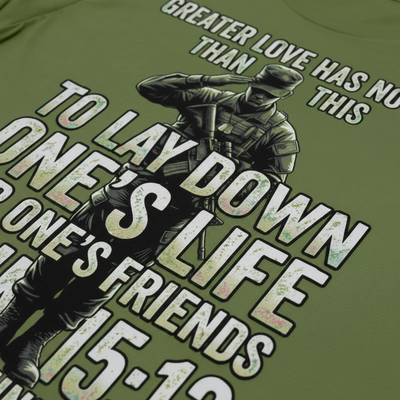 Greater Love Scripture Soldier T-Shirt__detail
