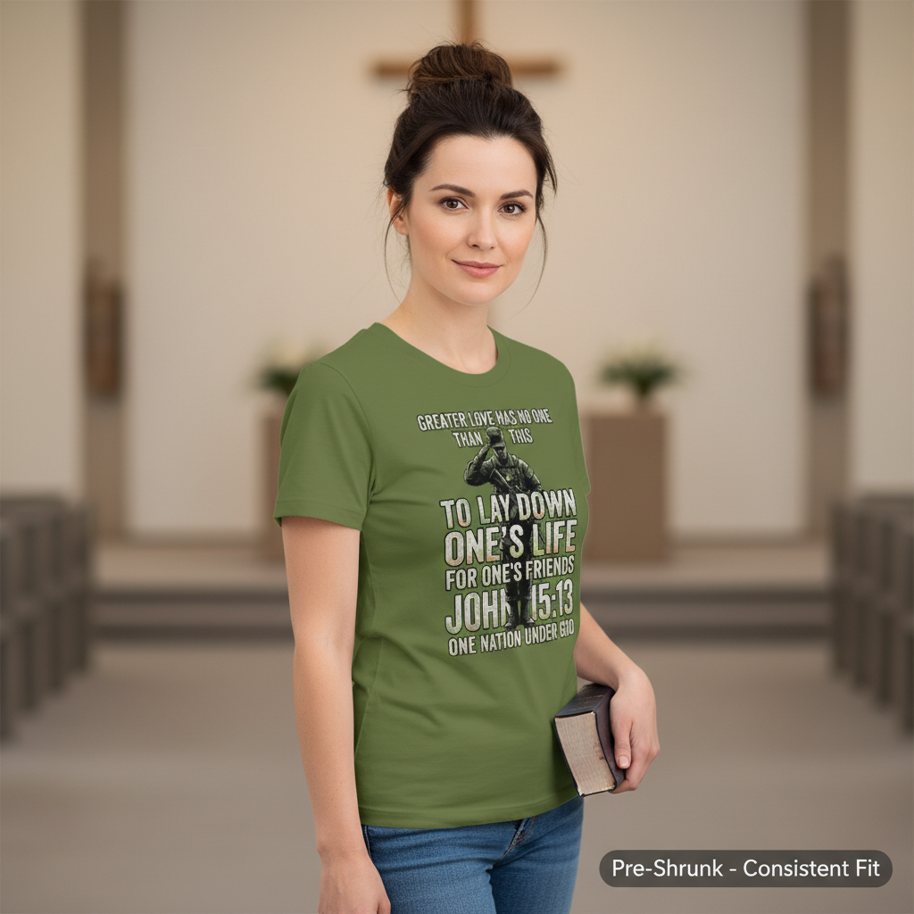 Greater Love Scripture Soldier T-Shirt__space