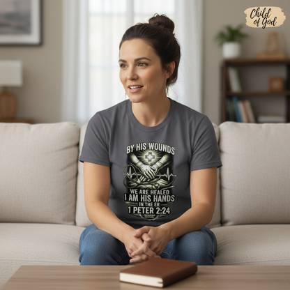 By His Wounds ER T-Shirt__use