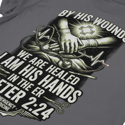 By His Wounds ER T-Shirt__detail