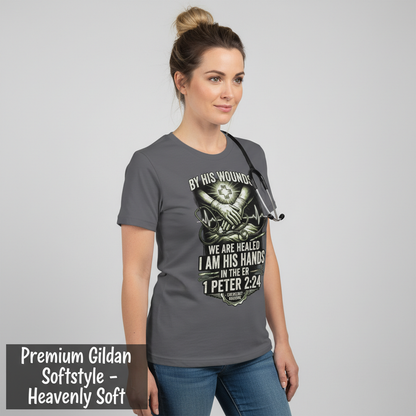 By His Wounds ER T-Shirt__space