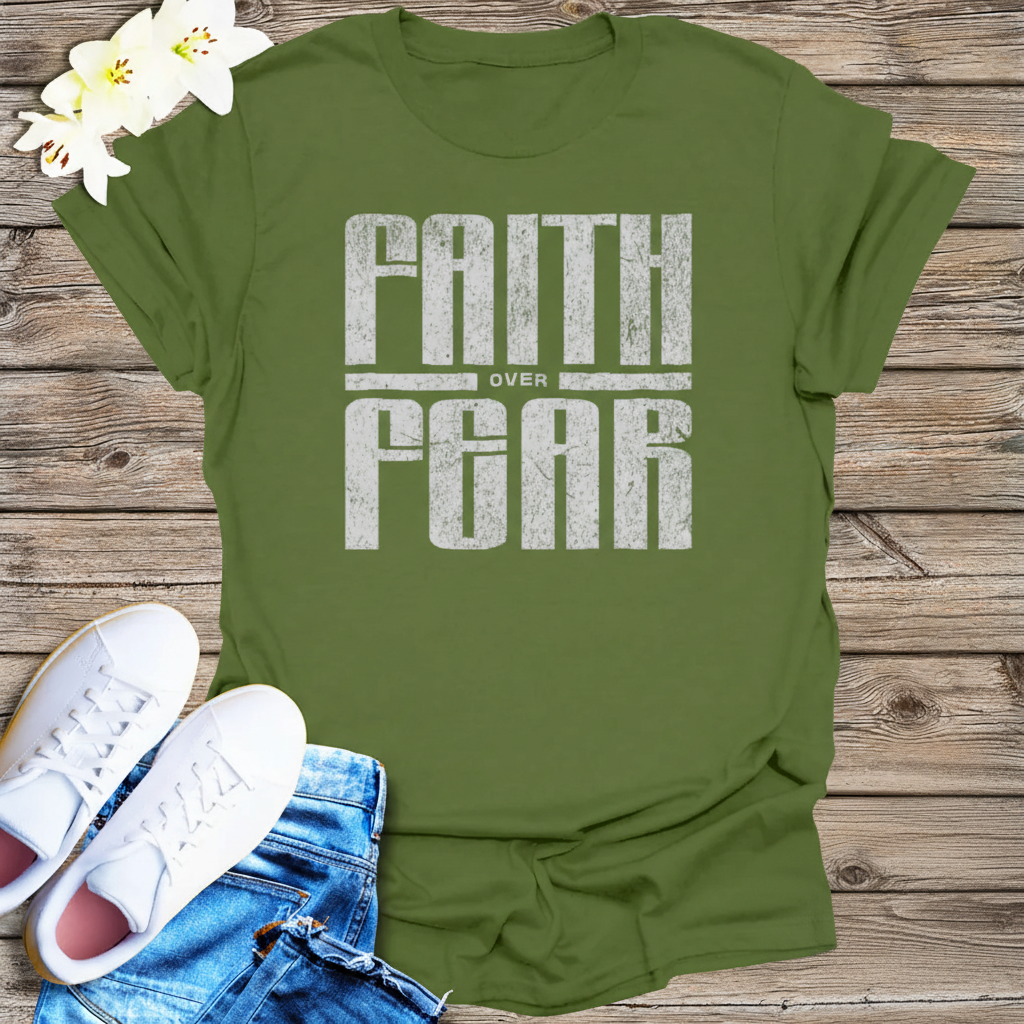 Faith over Fear T-Shirt_dual_model_life