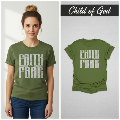 Faith over Fear T-Shirt_model_flat