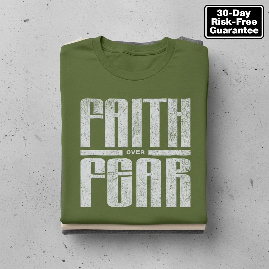 Faith over Fear T-Shirt_stacked_flatlay