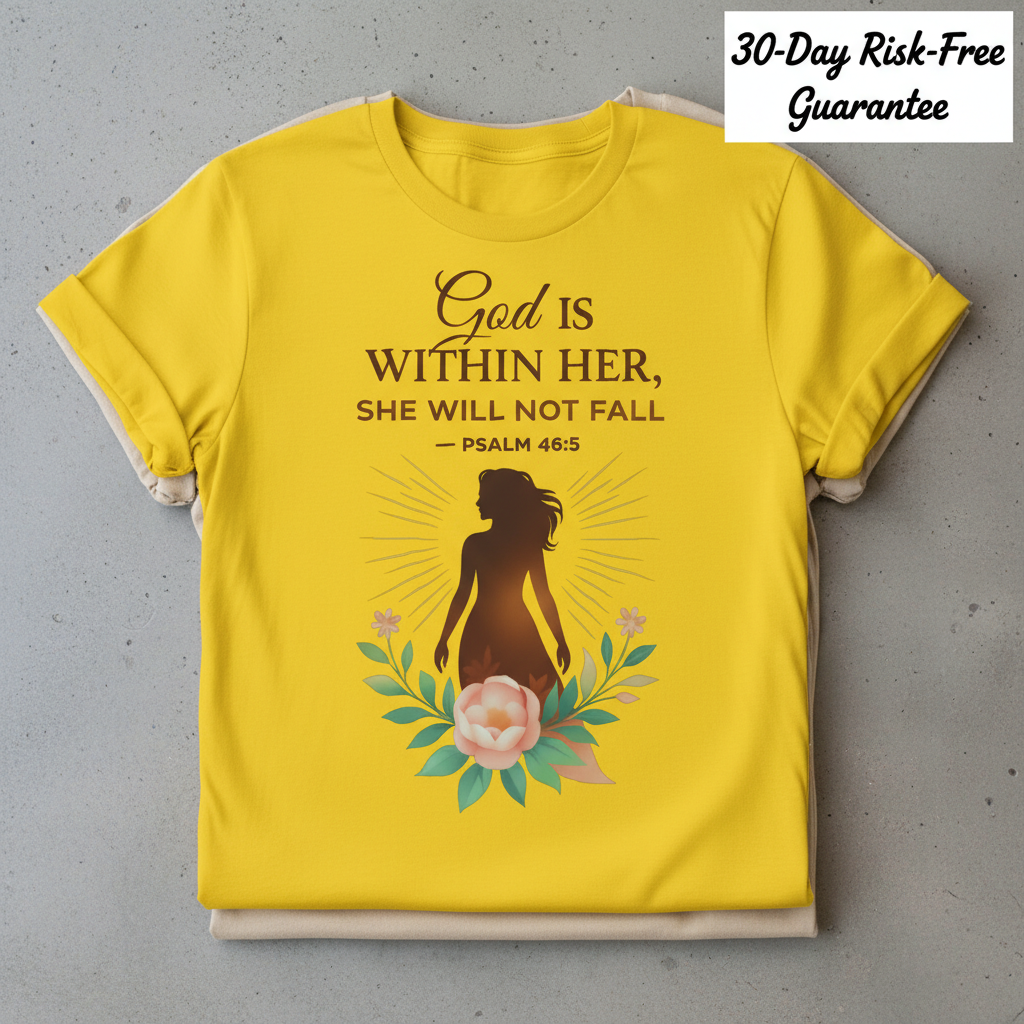 God Is Within Her T-Shirt_stacked_flatlay