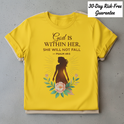 God Is Within Her T-Shirt_stacked_flatlay