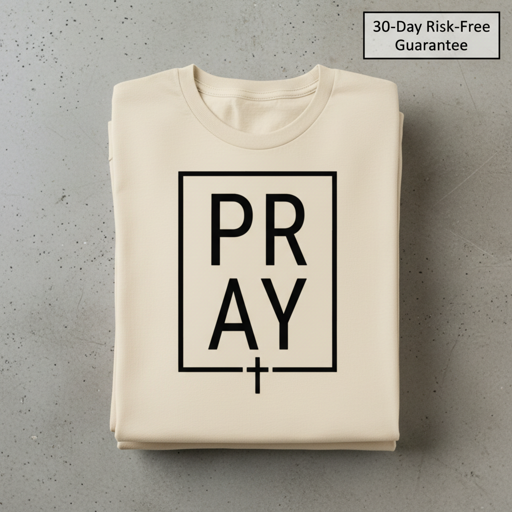 Bold PRAY Statement T-Shirt_stacked_flatlay