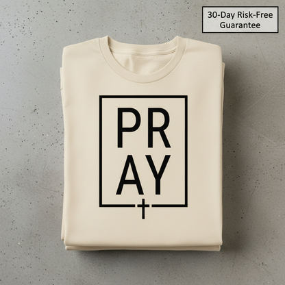 Bold PRAY Statement T-Shirt_stacked_flatlay