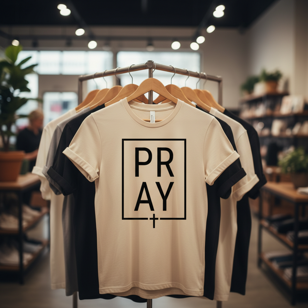 Bold PRAY Statement T-Shirt_boutique_rack