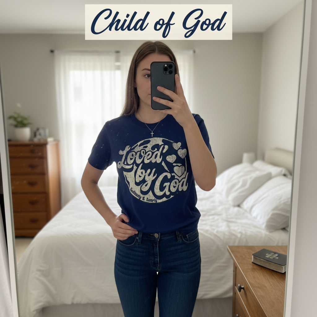Loved by God T-Shirt_mirror_selfie