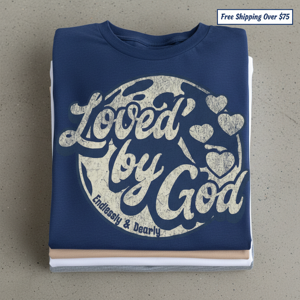 Loved by God T-Shirt_stacked_flatlay