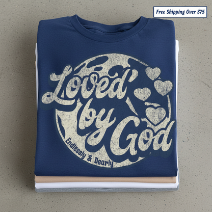 Loved by God T-Shirt_stacked_flatlay