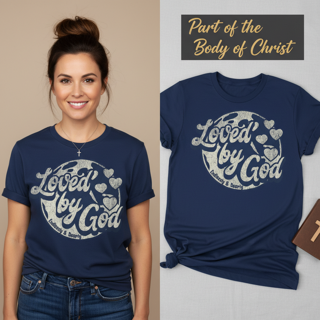 Loved by God T-Shirt_model_flat