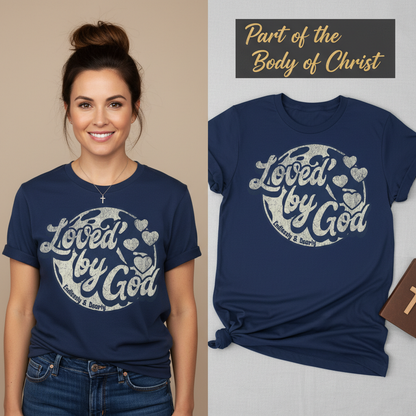 Loved by God T-Shirt_model_flat