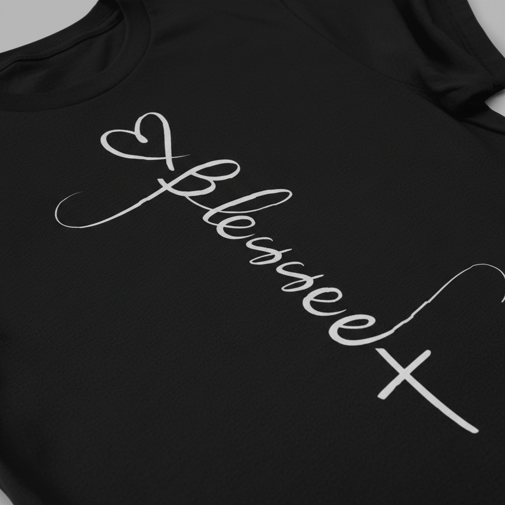 Blessed Cross Heart T-Shirt__detail