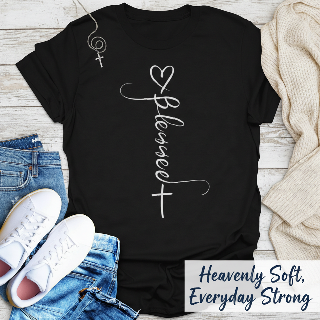 Blessed Cross Heart T-Shirt__pair