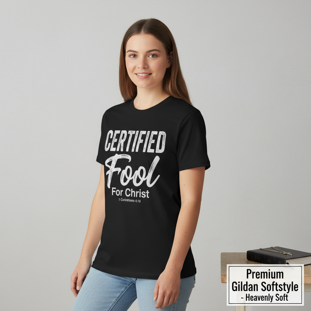Certified Fool for Christ T-Shirt__space
