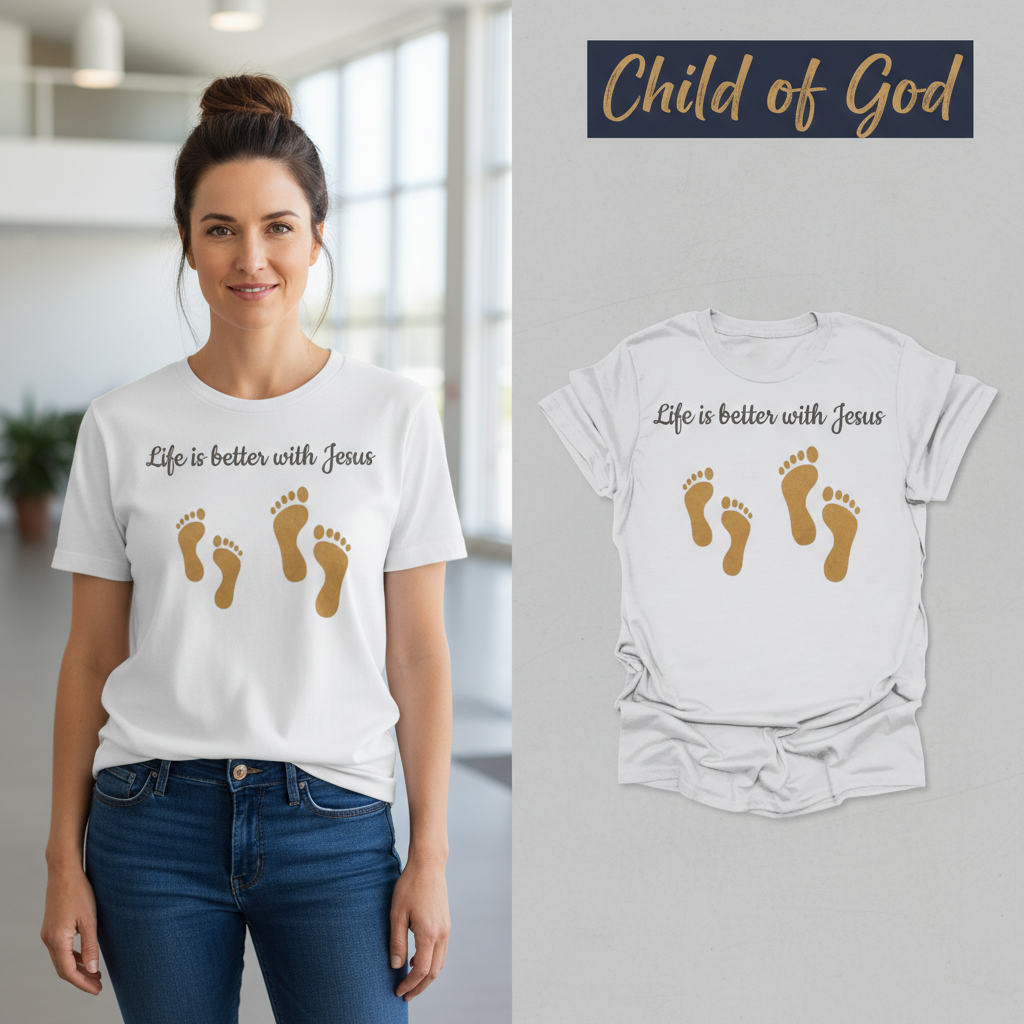 Life Is Better with Jesus T-Shirt_model_flat