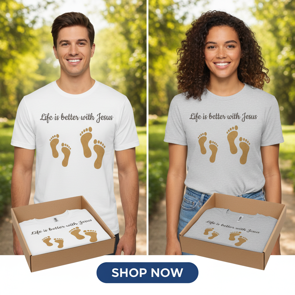 Life Is Better with Jesus T-Shirt_dual_model_life