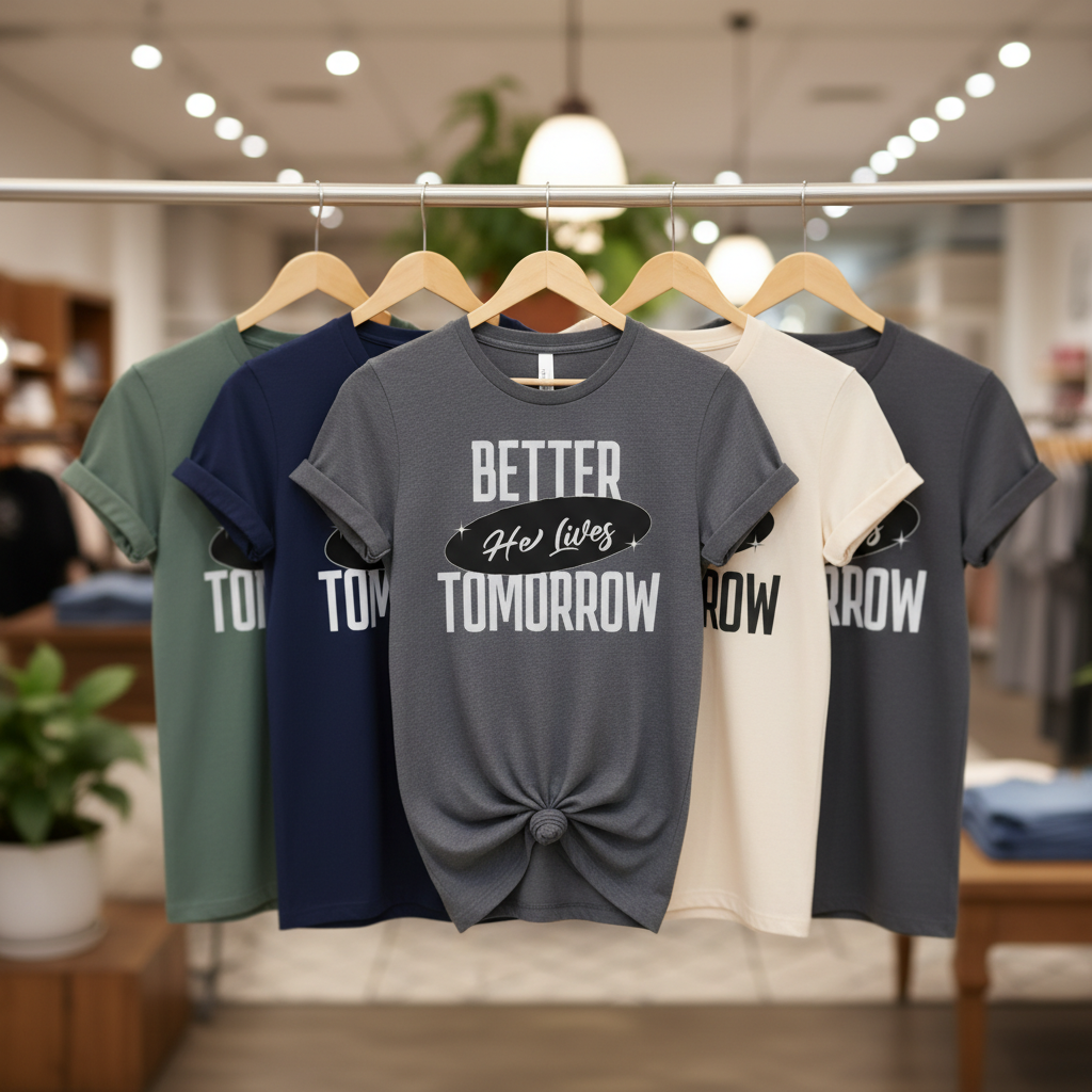 He Lives Better Tomorrow T-Shirt_boutique_rack
