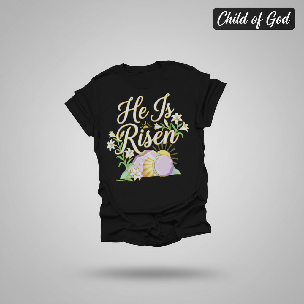 He Is Risen T-Shirt_3d_float