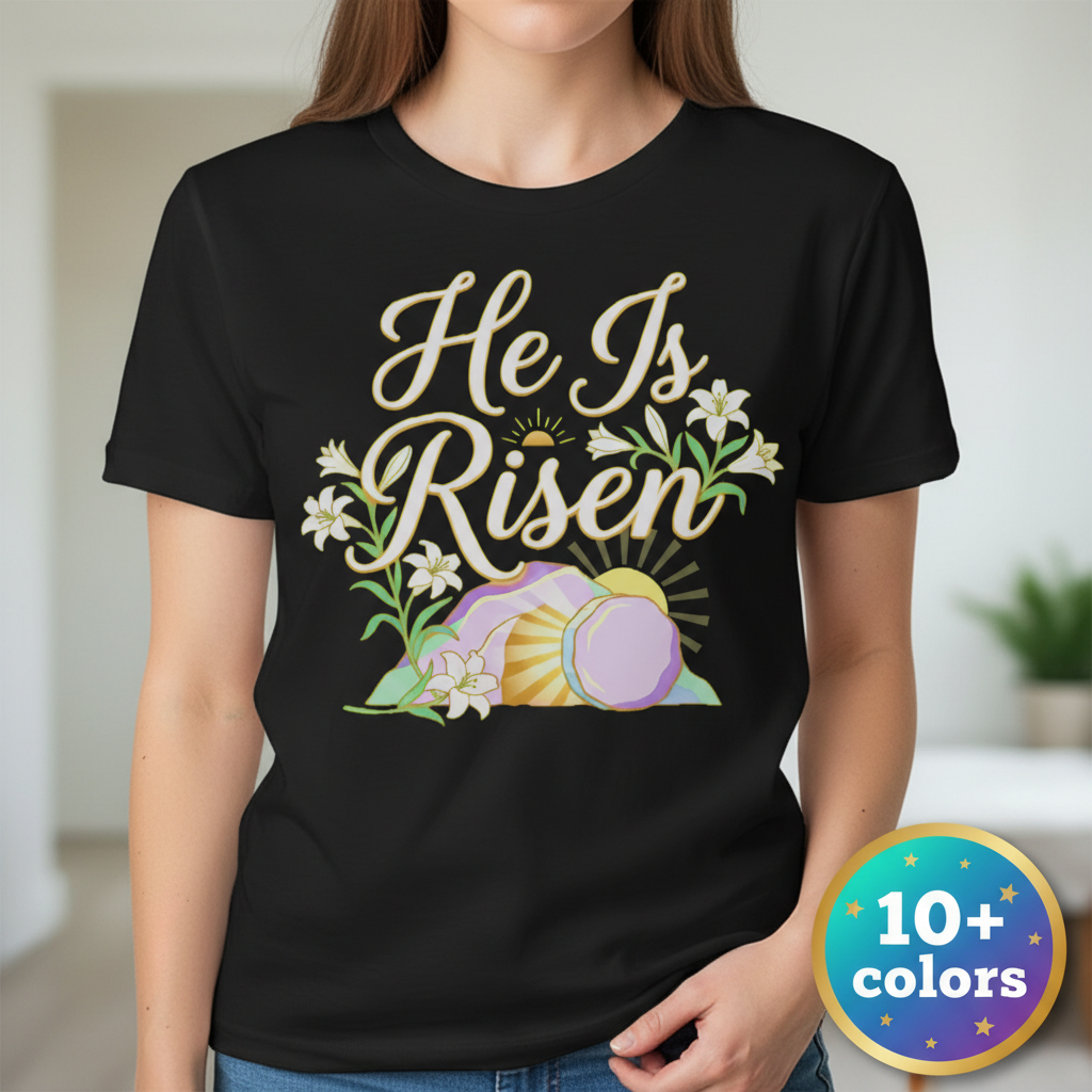 He Is Risen T-Shirt_badge