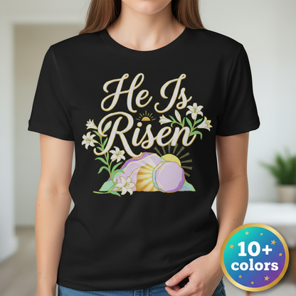 He Is Risen T-Shirt_badge